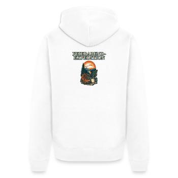 Feierabend-Expedition - Unisex Premium Bio Zip Hoodie - Weiß - Hinten - Thijin (182cm)