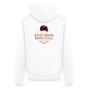 Veterans Racing Team - Unisex Premium Bio Zip Hoodie - Weiß - Hinten - Thijin (182cm)