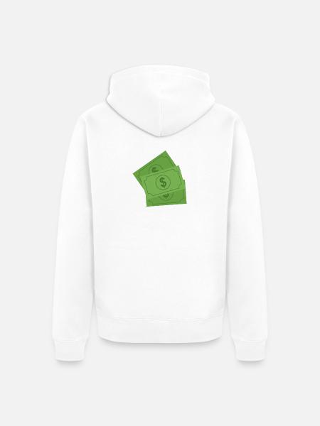Dollar-Banknoten - Unisex Premium Bio Zip Hoodie - Weiß