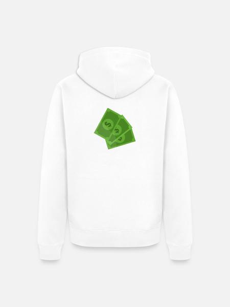 Dollar-Banknoten - Unisex Premium Bio Zip Hoodie - Weiß