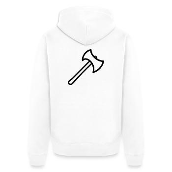 Axt - Unisex Premium Bio Zip Hoodie - Weiß - Hinten - Thijin (182cm)
