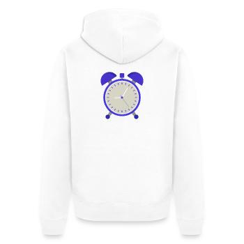 Wecker - Unisex Premium Bio Zip Hoodie - Weiß - Hinten - Thijin (182cm)
