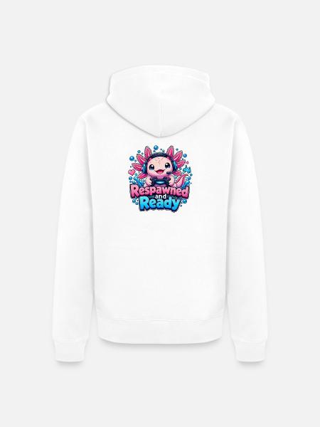 Respawned and Ready - Unisex Premium Bio Zip Hoodie - Weiß