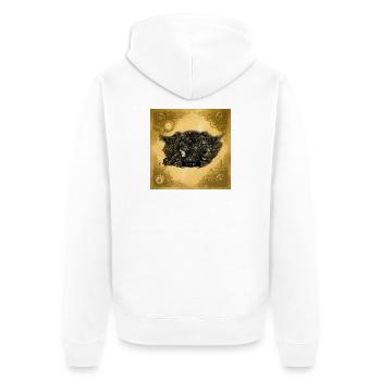 Steampunk-Löwin mit Juwelen - Unisex Premium Bio Zip Hoodie - Weiß - Hinten - Thijin (182cm)