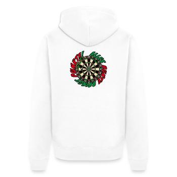 AllesBunte-beginner - Unisex Premium Bio Zip Hoodie - Weiß - Hinten - Thijin (182cm)