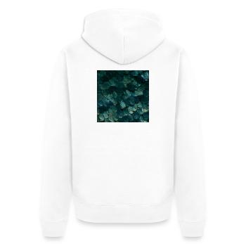 Texturierte Smaragd-Schuppe - Unisex Premium Bio Zip Hoodie - Weiß - Hinten - Thijin (182cm)