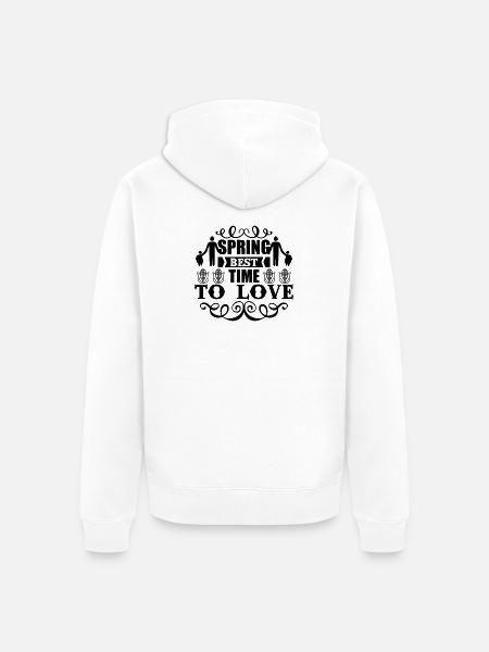 Spring Best Time To Love - Unisex Premium Bio Zip Hoodie - Weiß