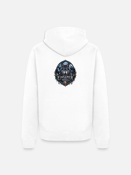 Einsam Wolf Totem - Unisex Premium Bio Zip Hoodie - Weiß