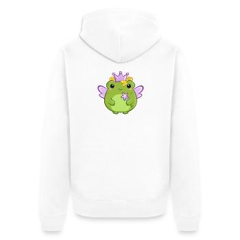 Grüner Frosch als Waldfee mit Sternenstab - Unisex Premium Bio Zip Hoodie - Weiß - Hinten - Thijin (182cm)
