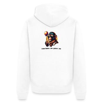 Mein Ballon, der gehört mir  - Unisex Premium Bio Zip Hoodie - Weiß - Hinten - Thijin (182cm)