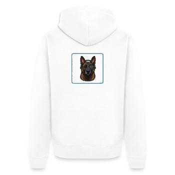 Malinois Ripley Dog 16-Bit - Unisex Premium Bio Zip Hoodie - Weiß - Hinten - Thijin (182cm)