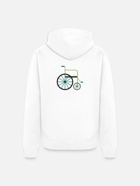 Rollstuhl - Unisex Premium Bio Zip Hoodie - Weiß