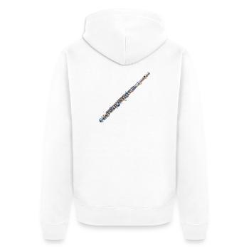 Steampunk Flöte Metallkunst - Unisex Premium Bio Zip Hoodie - Weiß - Hinten - Thijin (182cm)