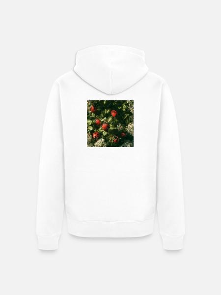 Marienkäfer auf Blütenblättern - Unisex Premium Bio Zip Hoodie - Weiß
