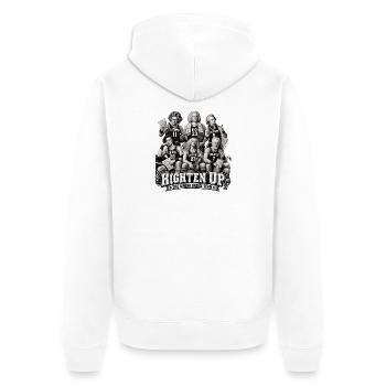 Richten Sie das falsche Traumteam auf – Klassische Compos - Unisex Premium Bio Zip Hoodie - Weiß - Hinten - Thijin (182cm)