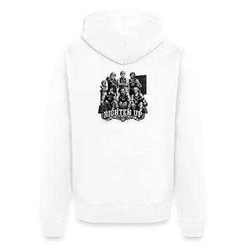 Le_Dream_Team_des_philosophes - Unisex Premium Bio Zip Hoodie - Weiß - Hinten - Thijin (182cm)