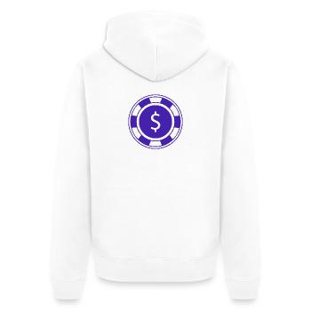 Fischspoker - Unisex Premium Bio Zip Hoodie - Weiß - Hinten - Thijin (182cm)