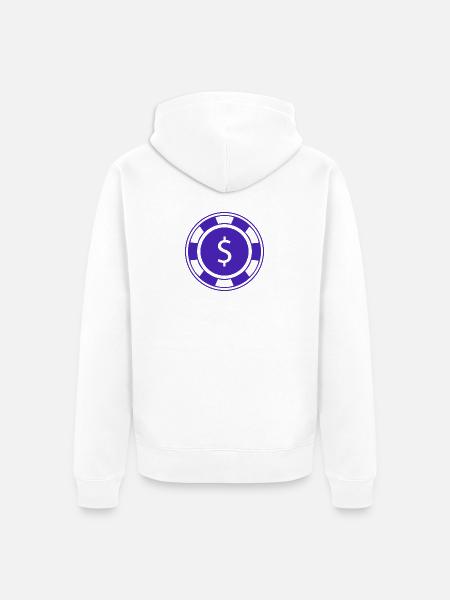 Fischspoker - Unisex Premium Bio Zip Hoodie - Weiß