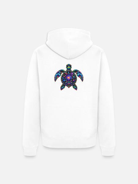 Kosmische Schildkröte Beschützer - Unisex Premium Bio Zip Hoodie - Weiß