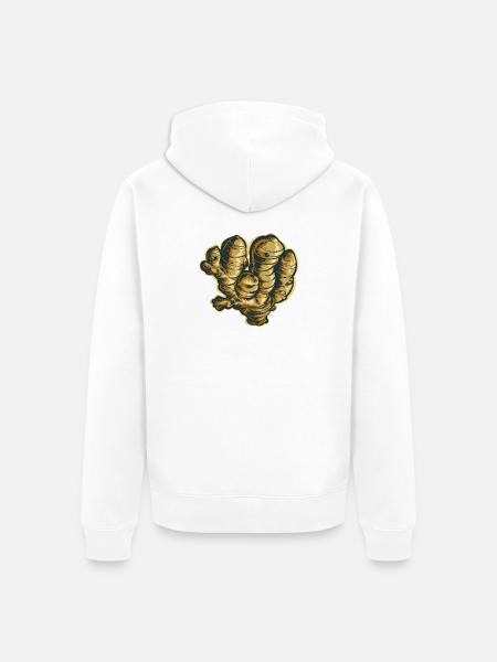 Ingwer - Unisex Premium Bio Zip Hoodie - Weiß