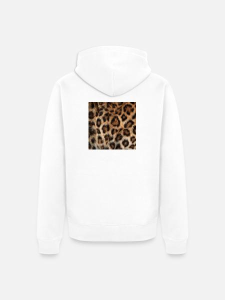 Wildleopardenfell - Unisex Premium Bio Zip Hoodie - Weiß