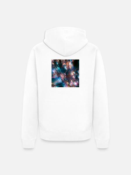 Irisierende metallische Blasen - Unisex Premium Bio Zip Hoodie - Weiß