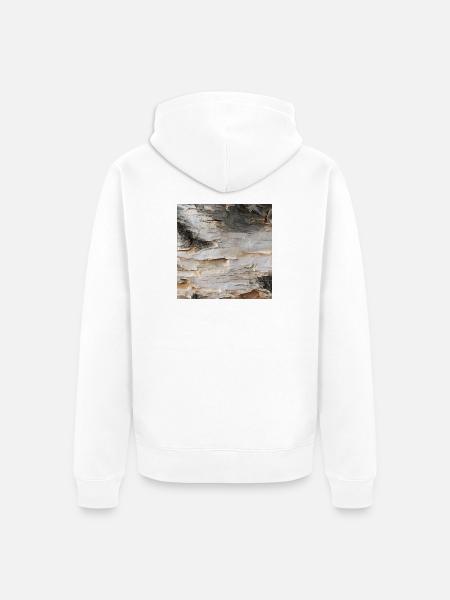 Natürliche Birkenrinde - Unisex Premium Bio Zip Hoodie - Weiß