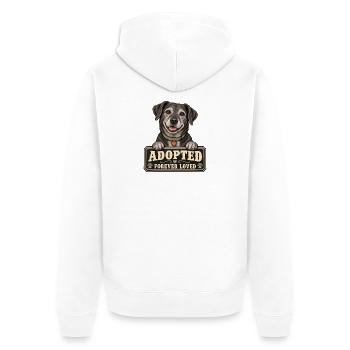 Hundesenior Adoption – Forever Loved - Unisex Premium Bio Zip Hoodie - Weiß - Hinten - Thijin (182cm)