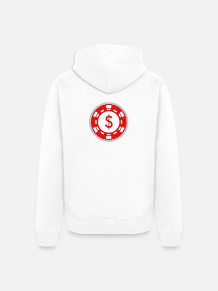 Fish Play Poker - Unisex Premium Bio Zip Hoodie - Weiß