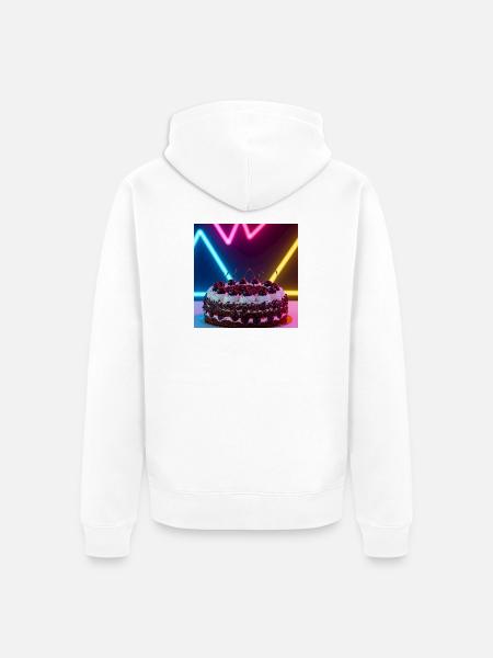 Kirschtorte Neon - Trend trifft Tradition! - Unisex Premium Bio Zip Hoodie - Weiß