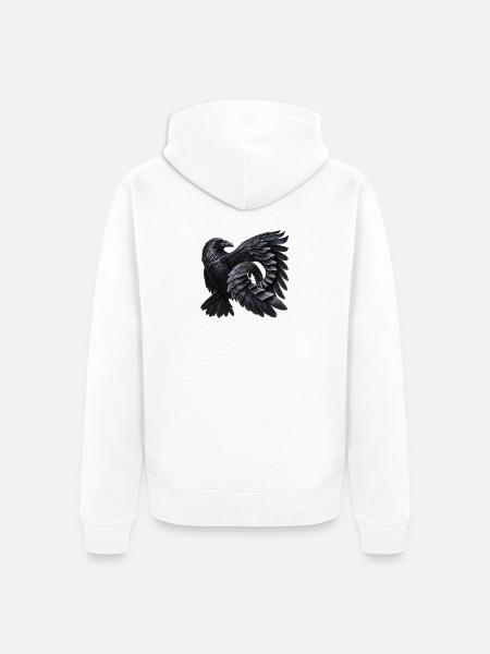 Unmöglicher Rabenflügel - Unisex Premium Bio Zip Hoodie - Weiß