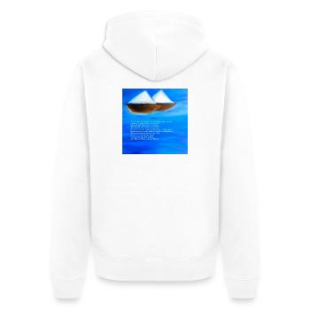 Freundschaft - Unisex Premium Bio Zip Hoodie - Weiß - Hinten - Thijin (182cm)