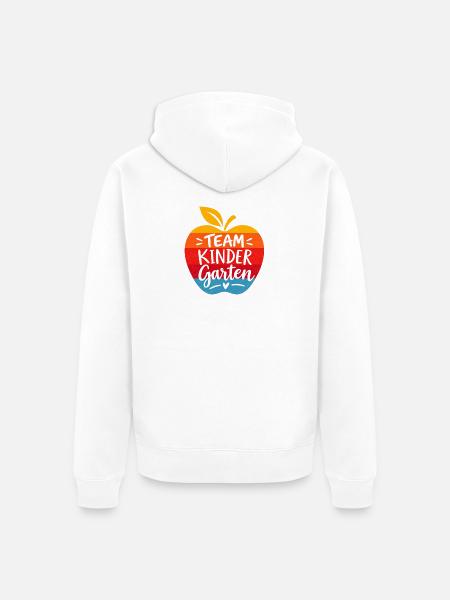 Team Kindergarten - Apfel - Kita - Unisex Premium Bio Zip Hoodie - Weiß