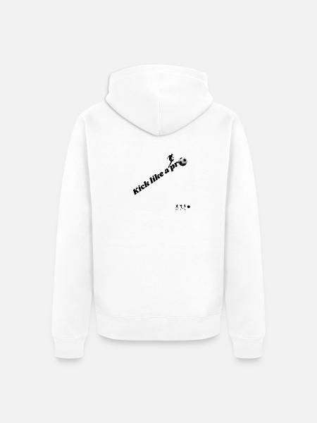 Kick_like_a_pro - Unisex Premium Bio Zip Hoodie - Weiß