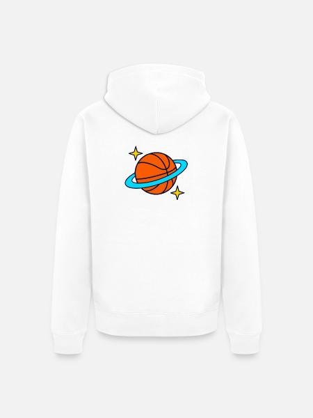 Basketball-Umlaufbahn - Unisex Premium Bio Zip Hoodie - Weiß
