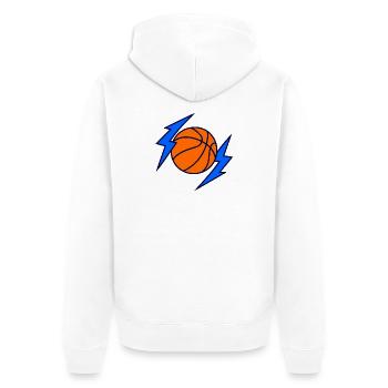 Basketball Lightning - Unisex Premium Bio Zip Hoodie - Weiß - Hinten - Thijin (182cm)