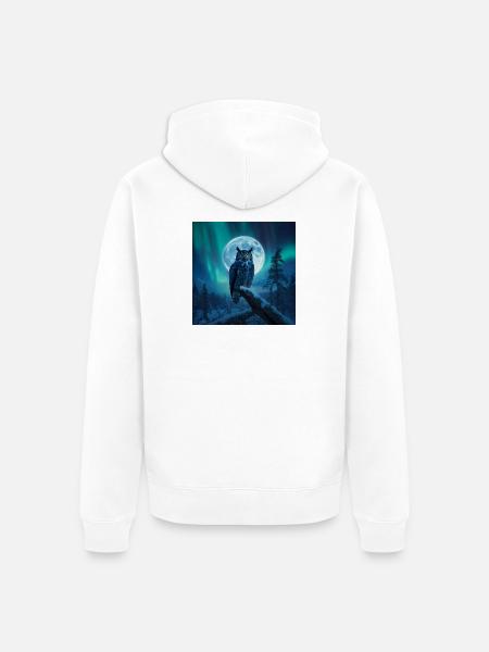 Horneule – Nordlichter - Unisex Premium Bio Zip Hoodie - Weiß