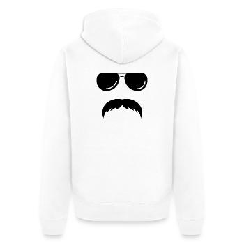 Großer Schnurrbart - Unisex Premium Bio Zip Hoodie - Weiß - Hinten - Thijin (182cm)