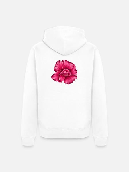 oleander blüte - Unisex Premium Bio Zip Hoodie - Weiß