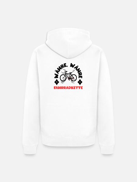 WÄHRE WÄHRE FAHRRADKETTE - Unisex Premium Bio Zip Hoodie - Weiß