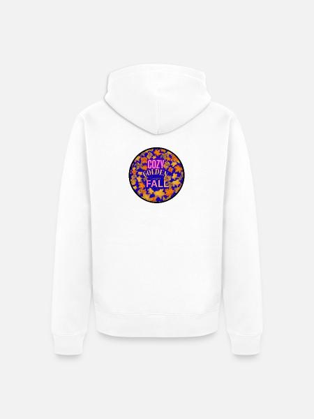 Gemütlicher goldener, knuspriger Herbst - Unisex Premium Bio Zip Hoodie - Weiß