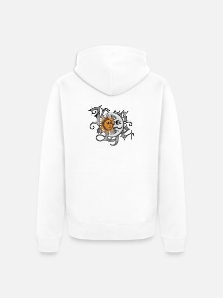 Sonne und Mond in der Gotik - Unisex Premium Bio Zip Hoodie - Weiß