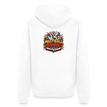 Multiball Maniac - Unisex Premium Bio Zip Hoodie - Weiß - Hinten - Thijin (182cm)