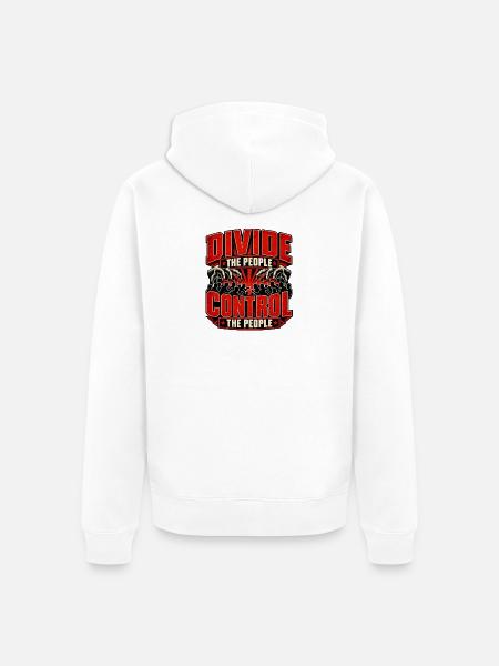 Teile das Volk Kontrolliere das Volk - Unisex Premium Bio Zip Hoodie - Weiß