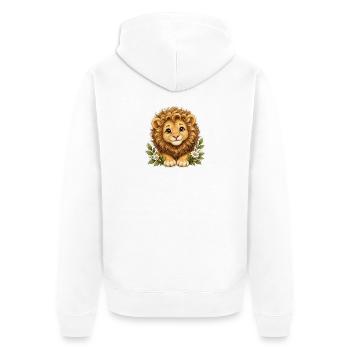 Cute Lion Cub – Sunny Safari Friend - Unisex Premium Bio Zip Hoodie - Weiß - Hinten - Thijin (182cm)
