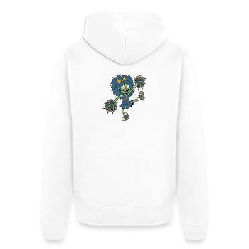 Cartoon-Zombie-Cheerleader mit tanzenden blauen Haaren - Unisex Premium Bio Zip Hoodie - Weiß - Hinten - Thijin (182cm)