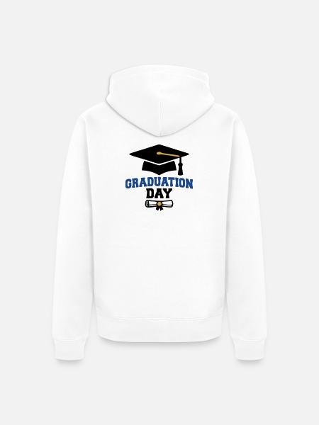 Abschluss Hut Zeugnis Grafik - Unisex Premium Bio Zip Hoodie - Weiß