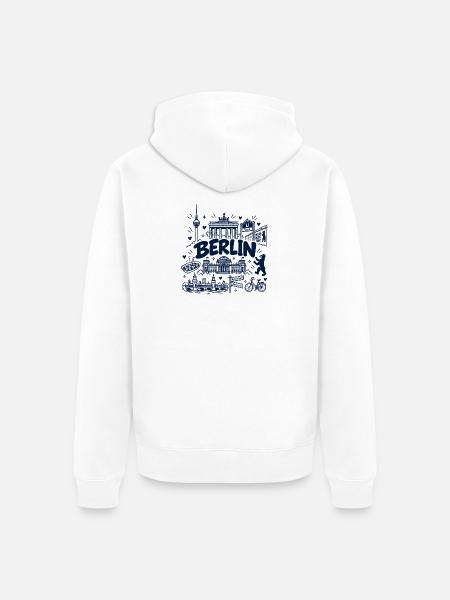 Berlin - Hauptstadt mit Sehenswürdigkeiten - Unisex Premium Bio Zip Hoodie - Weiß