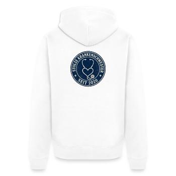 Stolze Krankenschwester 2020 - Geschenk mit Herz - Unisex Premium Bio Zip Hoodie - Weiß - Hinten - Thijin (182cm)