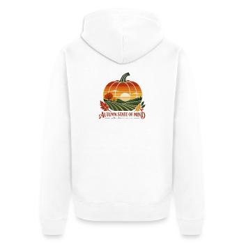 Goldener Herbst auf dem Feld – Herbstlicher Geisteszustand - Unisex Premium Bio Zip Hoodie - Weiß - Hinten - Thijin (182cm)